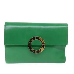 Celine Leather Shoulder Bag Green